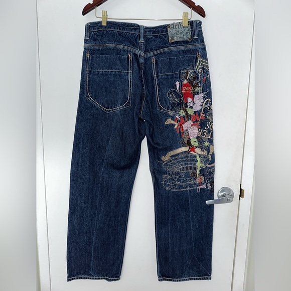 Artful Dodger Embroidered Wide/Baggy Leg Jeans - Picture 2 of 6